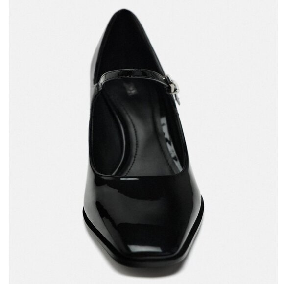 BLOGGER'S FAVE! Zara Ballet Mary Janes Pump Black NWT - Picture 5 of 6